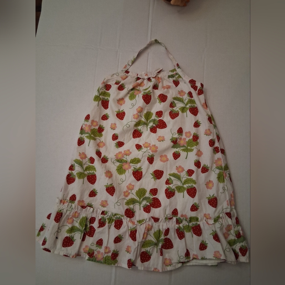 Gymboree Girl's Strawberry Print Halter Dress Size 5 Fruit Print Ruffle Cotton
